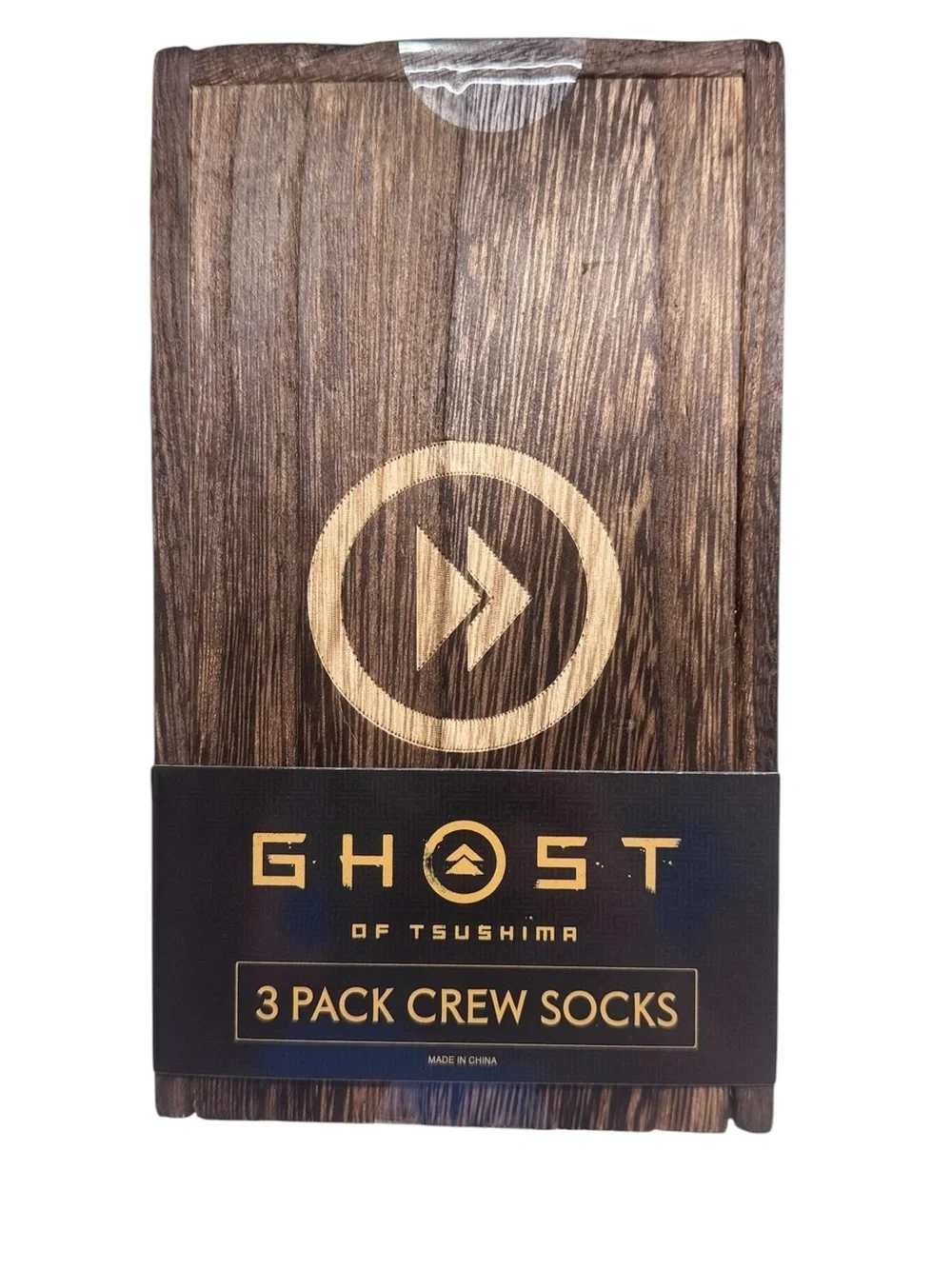 Ghost of Tsushima PlayStation 3-Pack Crew Socks Set with Wooden Collector's Box